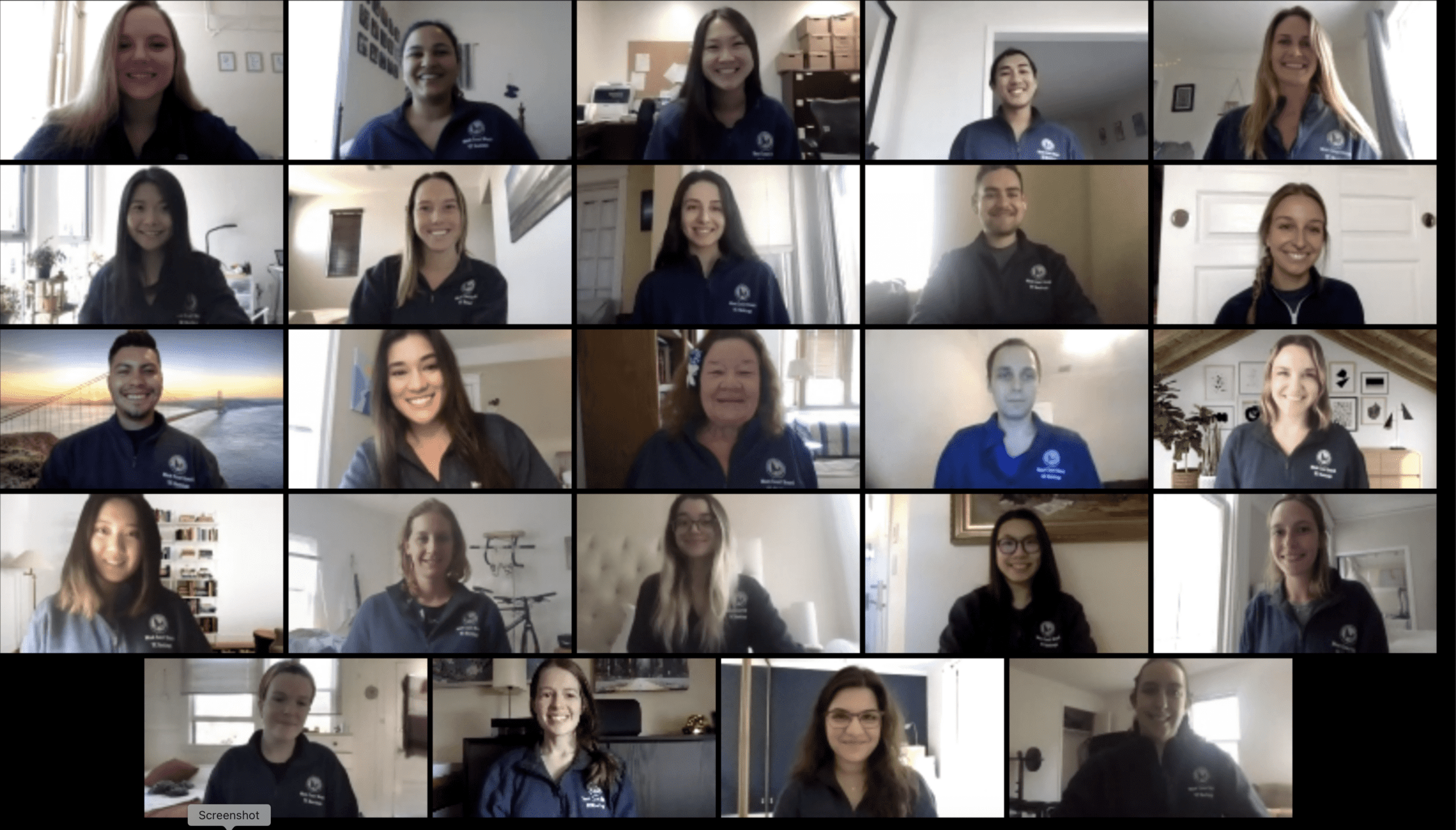 A zoom screenshot of all of the 2020 Moot Court participants.
